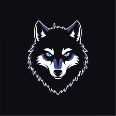Fototapeta premium Wolf logo deisgn. Wolf head logo. Graphic silhouette of a wolf head. 