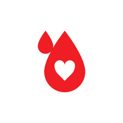 Icon of blood donor illustration vector element for design. Blood drops and heart.