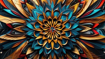 Abstract geometric mandala wall art design