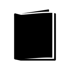 Fototapeta premium Solid Black Open Book Silhouette for Education, Reading, and Literature concepts