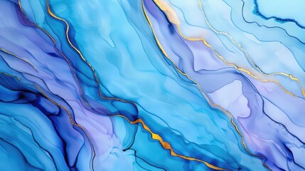 Abstract watercolor and gold leaf abstract painting