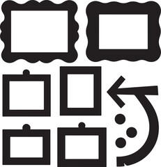  Frame shape set design black silhouette illustration art.