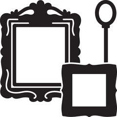 Frame icon set design black silhouette illustration art