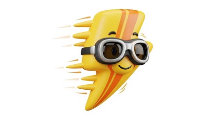 Cartoon Lightning Boldly Speeds with Fun Artistic Flair