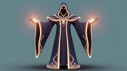 Wizardly Render with Glowing Magical Hands Delivers Power