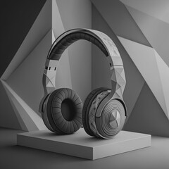 Abstract 3D spiral staircase background with a metallic turbine design