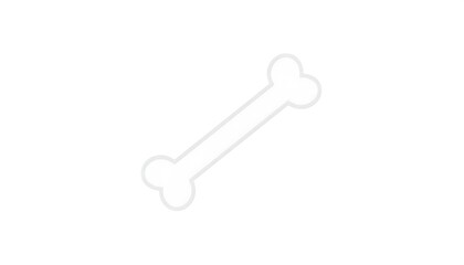 Simple, line-art illustration of a bone. The white background emphasizes the skeletal shape, perfect for various thematic uses
