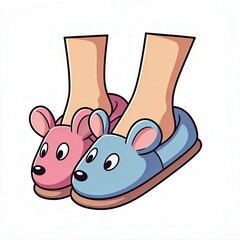 mouse slippers illustration 