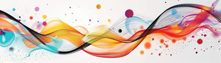 An abstract representation of a sales graph, with colorful lines and shapes creating a dynamic and engaging visual Banner for sales services