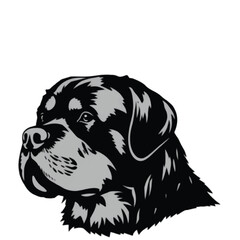 Black dog logo on white background. Bold black dog silhouette logo illustration. Dog vector design.