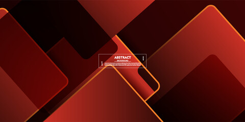 Art &red abstract background with shadows and bright lines in a simple square shape. It looks 3D with added lighting.