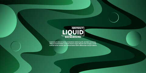 Green liquid wave abstract background. Liquid flow wave shape pattern design. Realistic wave banner. Vector eps10
