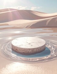 a blank stone podium 