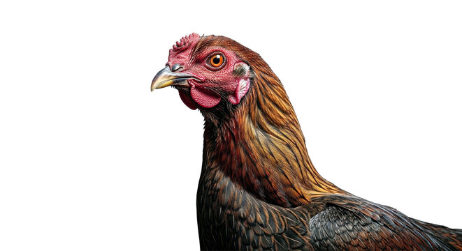 Asil Chicken Close Up Showing Intense Expression and Strong Neck for Gamefowl Breed Identification