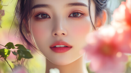 Beauty portraits of female in ultra-realistic commercial photo style.