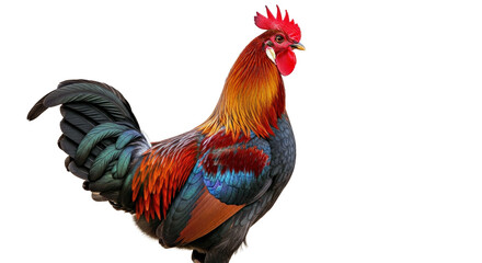 Fototapeta premium Striking Barbu D Anvers Rooster Showing Upright Posture and Full Feathered Beard for Poultry Shows