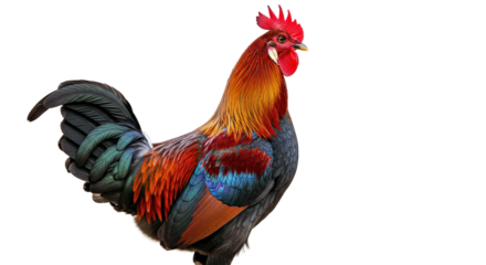 Striking Barbu D Anvers Rooster Showing Upright Posture and Full Feathered Beard for Poultry Shows