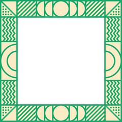 Art deco geometric frame, line art decorative border
