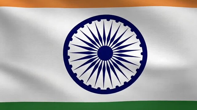 Republic day india flag animation with flowing tricolor motion and ashoka chakra symbol expressing independence army sacrifice martyrs divas patriotic video background for commercial use