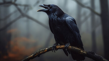 raven on a branch