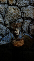 wull reflection of the rocks in the water