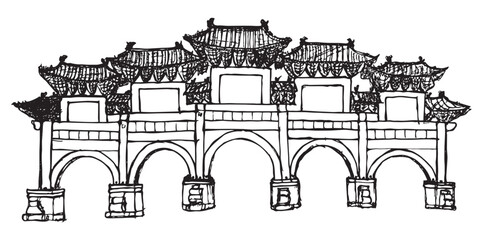 Sketch of the Archway at Chiang Kai-shek Memorial Hall​