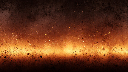 Abstract dark gradient background in black, brown, orange, and yellow with fire and burnt effects, grungy texture, spots, and glowing light, evoking horror or eerie moods.
