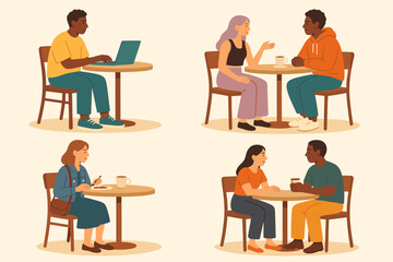 Social interactions in a coffee shop setting with varying friendships