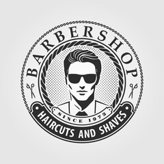 Barbershop poster, banner template. Vector illustration