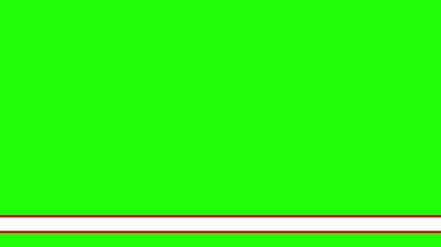 White Text Box animation horizontal red line extending below with green screen Background.