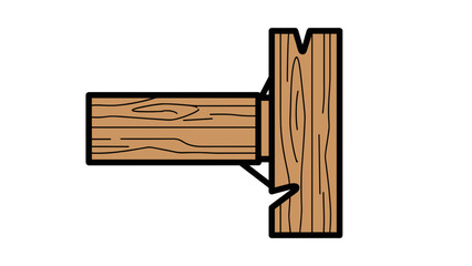 Wooden Joint Illustration with Dovetail Detail.