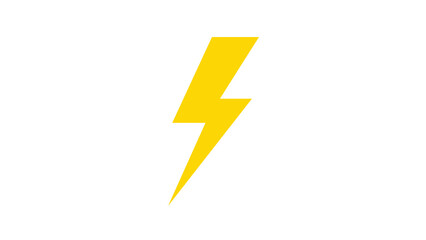 Yellow Lightning Bolt Icon Symbol.