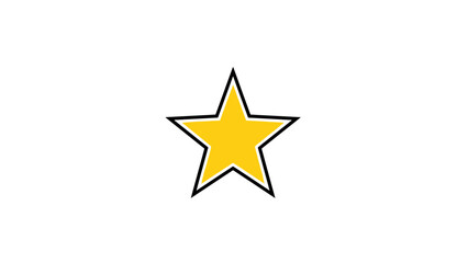 Yellow Star Icon Simple Design Element.