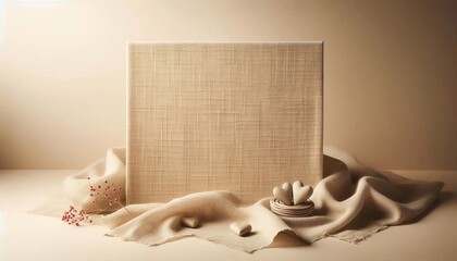 Minimal beige still life background 