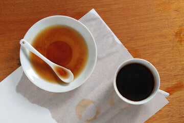 Spilled cup of coffee