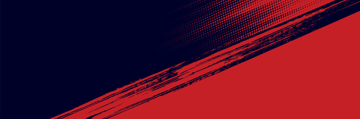 Halftone dots red and blue color pattern gradient grunge texture background. Dot pop art comic sport style vector illustration. grunge