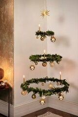 christmas tree in a wooden box