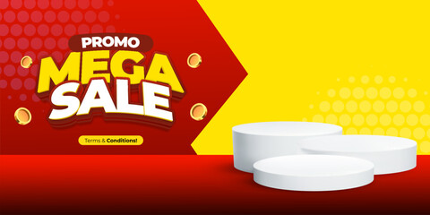 Banner Mega Sale Social Media Design Promo Advertising Template