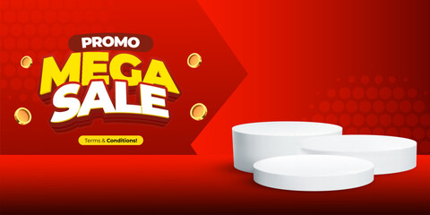 Banner Mega Sale Social Media Design Promo Advertising Template
