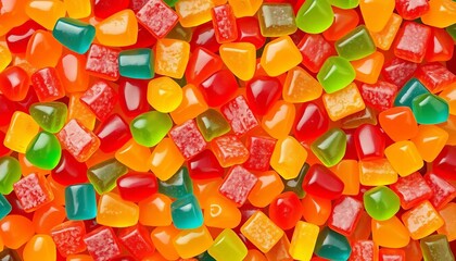 Colorful assorted gummy candies arranged in a vibrant, playful vector design,  sweets,  treat
