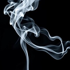 Wisps of pure white smoke curl and dance, an artistic and delicate visual element,  delicate,  visual