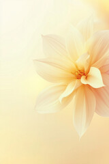 Fototapeta premium A close-up of a delicate white flower with soft petals against a light pastel background. The flower has a subtle glow, creating a serene atmosphere.