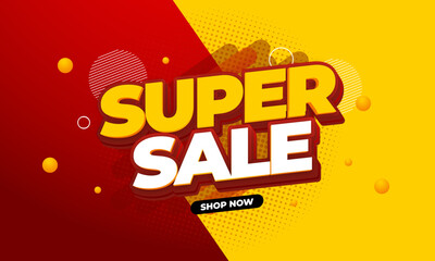 Vector EPS Banner End Year Sale and Super Sale Design Template Creative