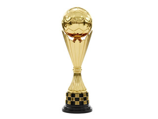 Golden trophy award isolated on transparent background
