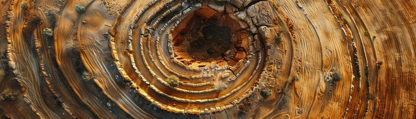 Bring the beauty of land art to life through a captivating frontal perspective Highlight the intricate details and textures of the earthy materials used in the artwork