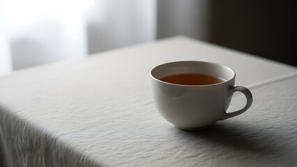 Fototapeta premium Single cup of tea on table