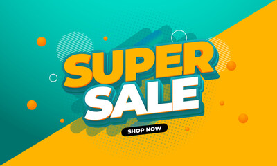 Vector EPS Banner End Year Sale and Super Sale Design Template Creative