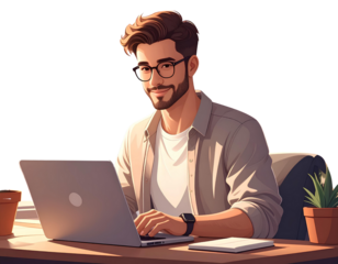 Freelancer working remotely