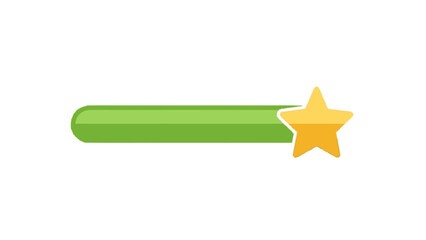 Obraz premium Green Progress Bar with Golden Star Icon Representing Achievement.