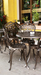 Summer cafe tables restaurant interior